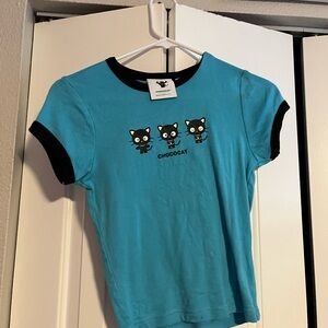 Forever 21 Turquoise and Black Chococat Tee